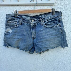 Gap 1969 Authentic Boyfriend Denim Shorts | Size 29 | Distressed Cutoff